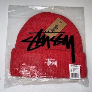 Stussy Bold Red Knit Hat